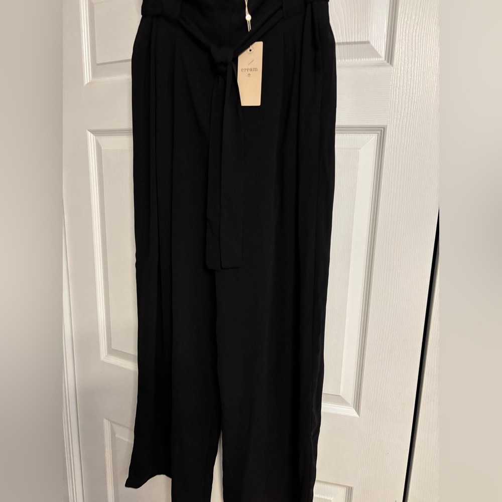 NWT Cream lightweight pleated wide leg pants sz 12